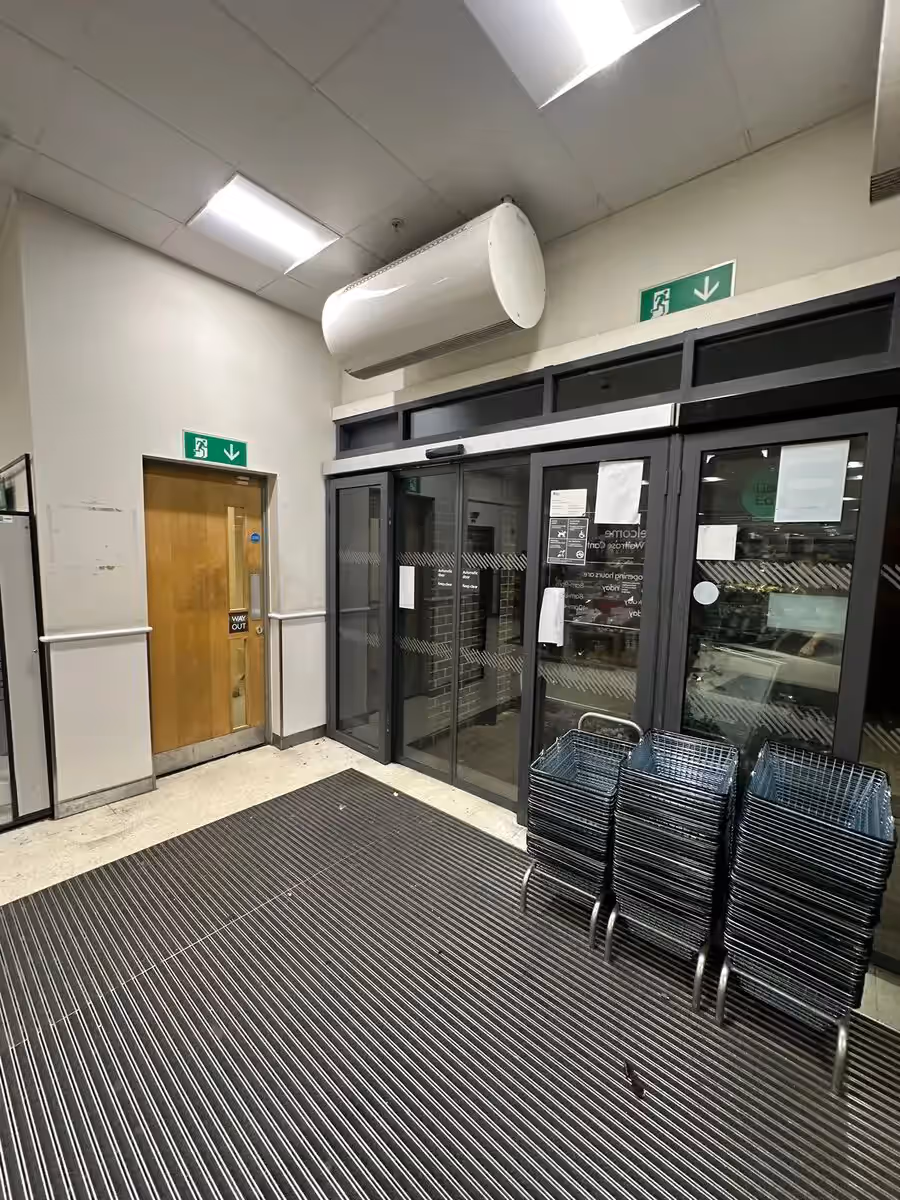 Automatic supermarket entrance doors maintained under contract