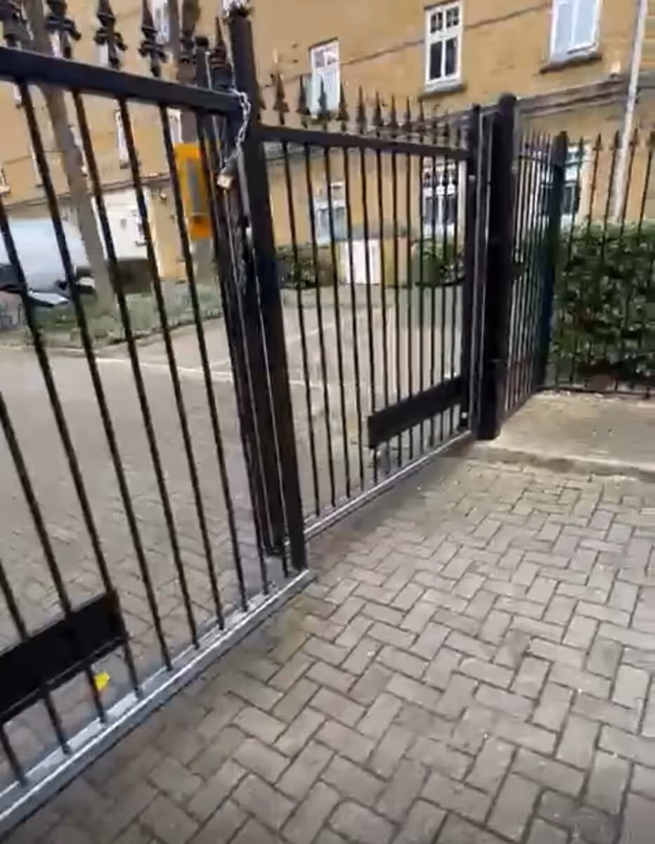 Automatic sliding gate maintained at a managed estate